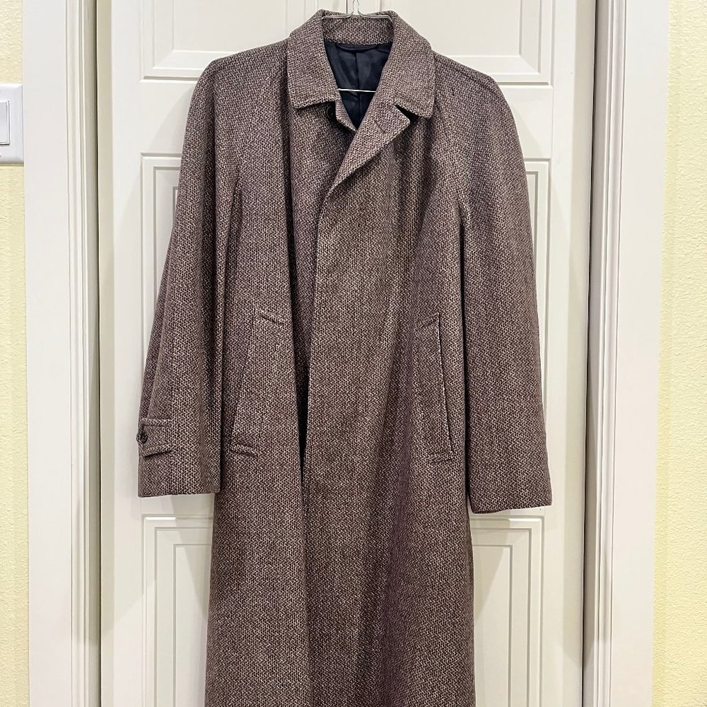 Vintage Mens Brown Alligator Wool Trench Coat